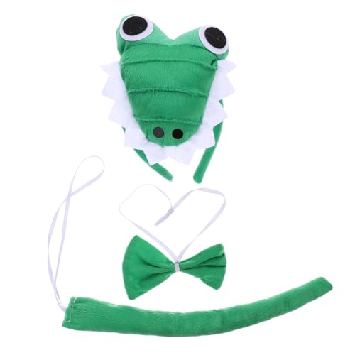 Garneck Alligator Kostüm Set Tier Cosplay Stirnband Fliege Stoff Plüsch für Erwachsene Festival Party Halloween Zubehör Garneck Alligator Kostüm Set Tier Cosplay Stirnband Fliege Stoff Plüsch für Erwachsene Festival Party Halloween Zubehör von Garneck