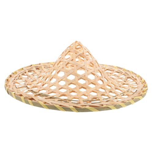 Garneck Bambus Woven Hat für Bühnenaufführungen Chinesischer Stil Cosplay Hut Durchmesser Geeignet für Rustikales Kostüm Accessoire für Feiern und Performances von Garneck