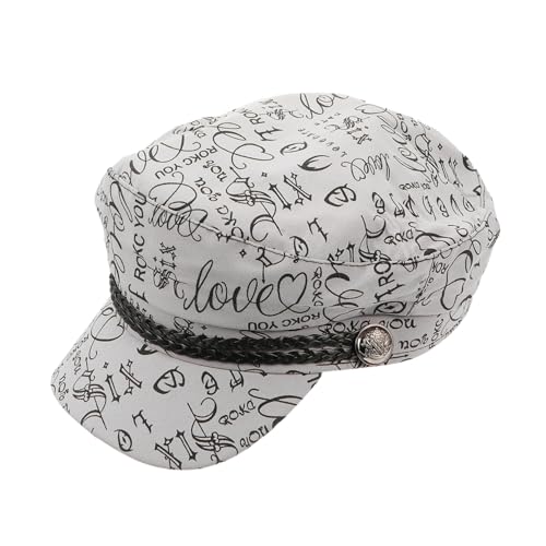 Garneck Baumwoll Captain Mütze British Style Yacht Segler Hut Mütze Unisex Freizeit Kappe für Damen Herren Hellgrau Nautisches Kostüm von Garneck