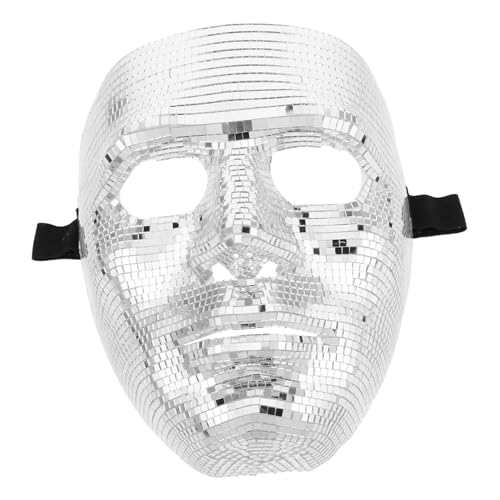 Garneck Blitzmaske Augenmaske Gesichtsmaske Partymaske Für Herren Maskenmaske Halloween Kostümmaske Festliche Dekomasken Gesichtskostümmaske Maskerade Zubehör Maske Kostüm Glas Silber von Garneck