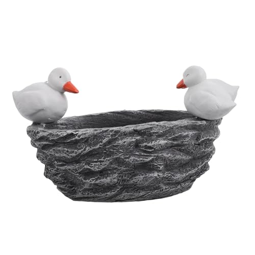 Garneck Blumentopf Aus Kunstharz Mit Niedlichem Vogel-, Kreativer Künstlicher Stein, Sukkulenten-übertopf, Cartoon-pflanzschale Für Zuhause, Büro Und Garten von Garneck