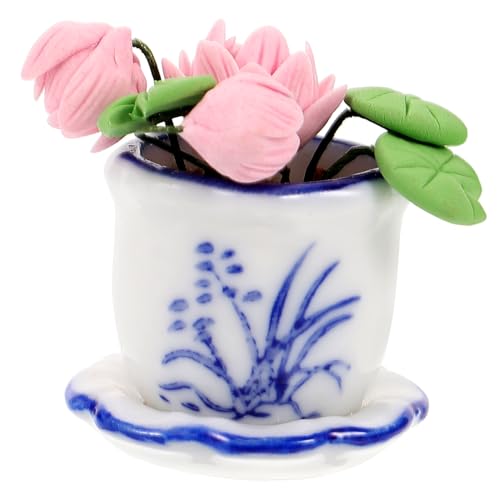 Garneck Bonsai Topfpflanze Für Puppenhaus Dekoration Kleine Kunstpflanze Aus Harz Für Mini Und Desktop Lotusblume Garneck Bonsai Topfpflanze Für Puppenhaus Dekoration Kleine Kunstpflanze Aus Harz Für Mini Und Desktop Lotusblume von Garneck