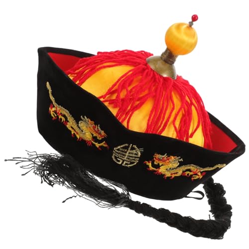 Garneck Chinesischer Haarkronen Hut mit Zöpfen Traditioneller Qing Cosplay Hut für Karneval Tanzaufführungen Wiederverwendbar Langlebig Garneck Chinesischer Haarkronen Hut mit Zöpfen Traditioneller Qing Cosplay Hut für Karneval Tanzaufführungen Wiederverwendbar Langlebig von Garneck