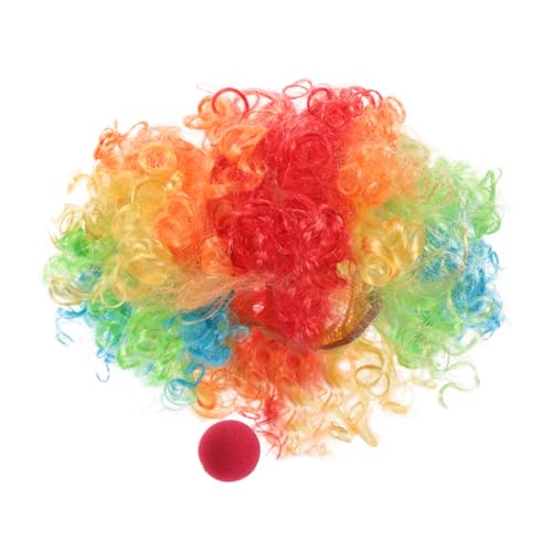 Garneck Clown Kostüm Set mit Schwammnasen und Clown Perücke Atmungsaktives Cosplay Halloween Karneval Faschingskostüm für Erwachsene Langlebig und Auffällig für Party und Rollenspiel von Garneck