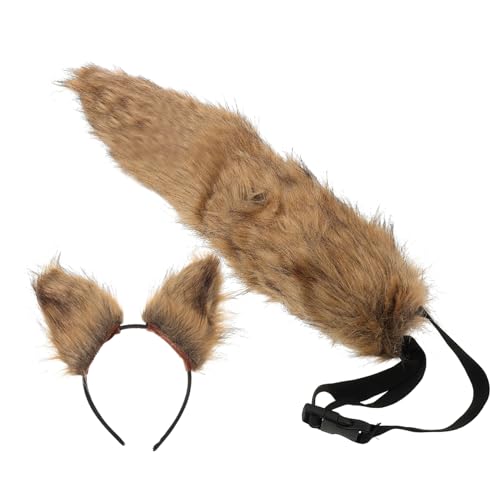 Garneck Cosplay Fuchsohren Stirnband mit Pelzigem Fuchsschwanz Set Handgefertigt Bequemer Kopfschmuck für Halloween Festival Kostümparty und Bühnenauftritte Vielseitiges Accessoire von Garneck