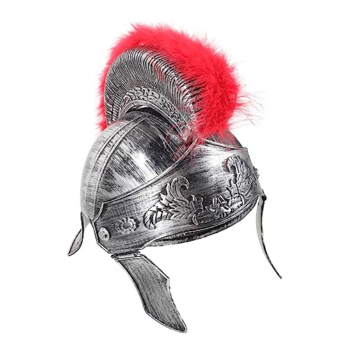 Garneck Cosplay Soldatenhelm Mittelalterlicher Römischer Ritterhelm mit Kleinem Roter Kamm Leichte Kopfbedeckung für Erwachsene Geeignet für Karneval Kostümparty und Bühnenauftritte von Garneck