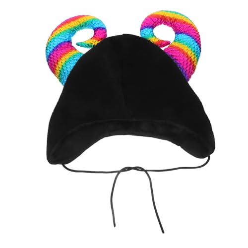 Garneck Cow Horn Beanie Leichter Hornhut Lustige Kopfbedeckung für Outdoor Ski Halloween Foto Requisiten Kreative Geburtstagsfeier Kopfzier von Garneck
