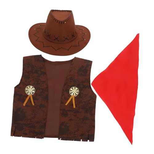 Garneck Cowboy Kostüm Western Cowboy Cowgirl Kostüm Set Weste Hut Bandana Für Halloween Dress Up Party Cosplay 115 130 M Garneck Cowboy Kostüm Western Cowboy Cowgirl Kostüm Set Weste Hut Bandana Für Halloween Dress Up Party Cosplay 115 130 M von Garneck
