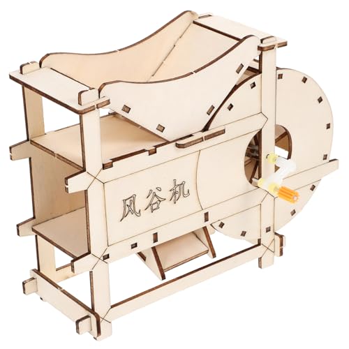 Garneck Holz Dreschmaschine Selbstgemacht Handkurbel Experimentierset für Kinder Wissenschafts und Technologie Spielzeug Tragbares Modell zum Selbermachen von Garneck