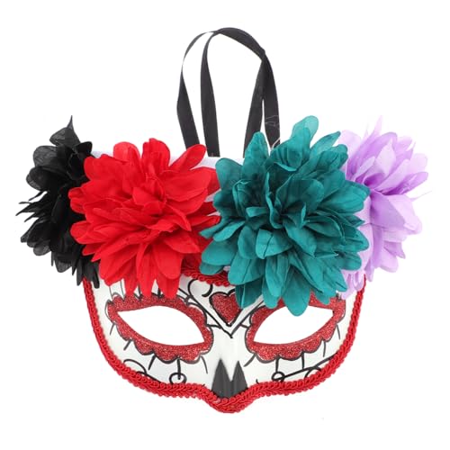 Garneck Day Of The Dead Cosplay Maske mit Blumendekor Leichte Bequeme Halloween Halbgesichtsmaske für Karneval Maskenball Kostümparty Langlebig und Sicher Garneck Day Of The Dead Cosplay Maske mit Blumendekor Leichte Bequeme Halloween Halbgesichtsmaske für Karneval Maskenball Kostümparty Langlebig und Sicher von Garneck