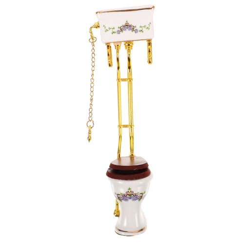 Garneck Dekoration Miniatur Mini-Puppenhausmöbel Szene winzige Toilette Badezimmermodell Mini-Töpfchen Puppenhaus Mini-Toilette kleine Hausmöbel Keramik Colorful von Garneck