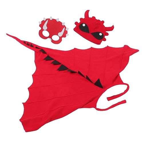 Garneck Dinosaurier Kostüm Halloween Umhang und Hut mit Detaillierter Maske Cosplay Verkleidung für Jungen Mädchen Party Bühne Karneval von Garneck