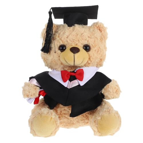 Garneck Doktoranzug Bär Puppe Plüsch Grad Bär Plüschbären Abschluss Bär Blumenstrauß Gefüllter Plüschbär Absolvent Talar Mütze Quaste Bär Abschlusssaison Tierpuppe Pp Baumwolle Schwarz von Garneck