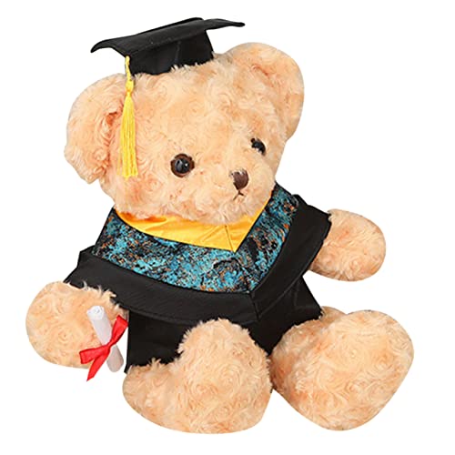 Garneck Dr. Bärenpuppe entzückender Cartoon-Bär Kuscheltier Haushaltsstofftier geschmückter Bär zum Abschluss Bärenspielzeug für den Haushalt Kleiner Abschlussbär PP Baumwolle von Garneck