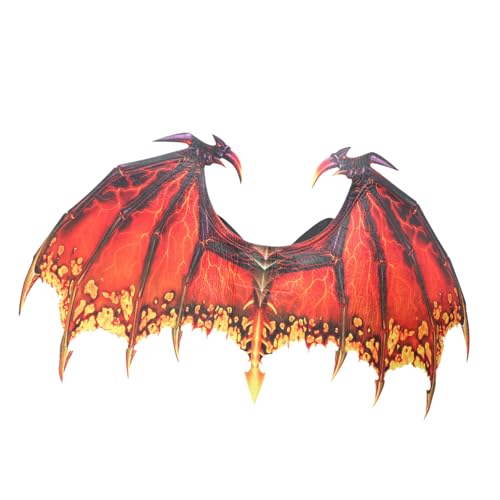Garneck Drachenflügel Cosplay Kostüm Erwachsene Halloween Karneval Vliesstoff Kreative Rote Flügel Leicht und Langlebig Für Kostümpartys und Fotoshooting von Garneck