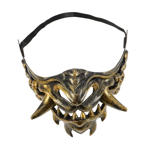 Garneck Einzigartige Samurai Gesichtsabdeckung für Männer und Frauen Bequemes Tragegefühl für Karneval und Halloween Events Rot und Gold Garneck Einzigartige Samurai Gesichtsabdeckung für Männer und Frauen Bequemes Tragegefühl für Karneval und Halloween Events Rot und Gold von Garneck