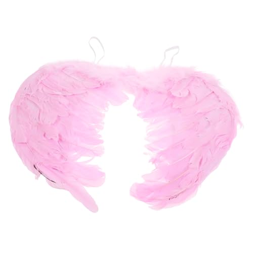 Garneck Engelsflügel Kostüm Federn Rosa mit Elastischem Band für Halloween Weihnachten Bühnenauftritte und Party Verkleidung Zubehör von Garneck