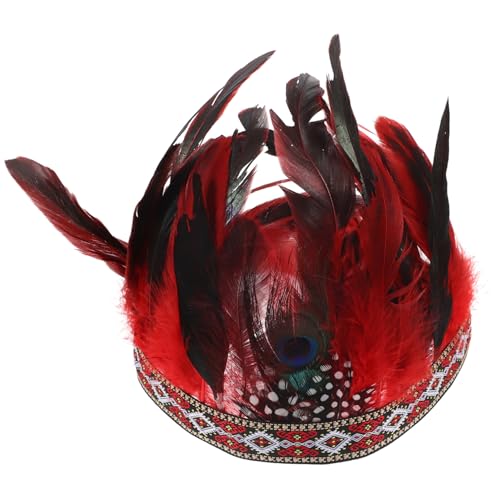 Garneck Extravaganter Roter Kopfschmuck für Frauen Modisches Party und Headband Auffälliges Festival Accessoire für Aufführungen und Festliche Anlässe von Garneck