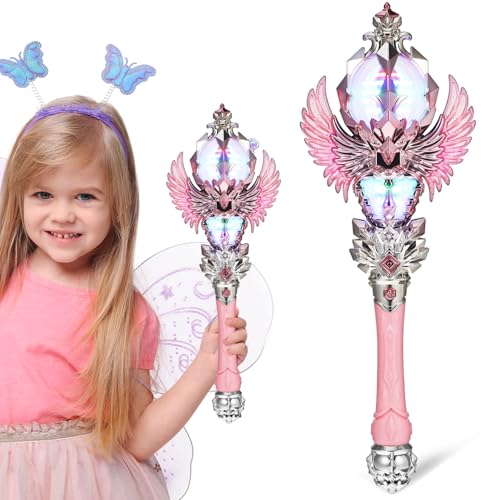 Garneck Fairy Wand: Light Up Princess Wand for Kids - Fairy Stick with Sound and Led Lights for Cosplay Birthday Party Favors and Pretend Play von Garneck