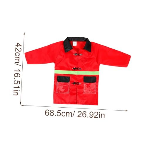 Garneck Feuerwehrmann Kostüm Feuerwehr Uniform Cosplay Outfit für Rollenspiel Halloween Party Verkleidung mit Realistischem Design und Hautfreundlichem Material für Jungen und Mädchen von Garneck