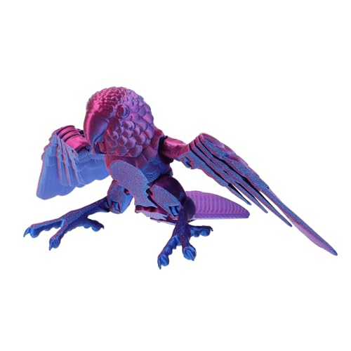 Garneck Flexibler Flügel Papagei Abbildung 3D Printed Papagei Spielzeug Bewegliche Künstliche Vögel Für Home Office Desk Accessoires Vogelbeobachter -Enthusiast -Sammlung Display von Garneck