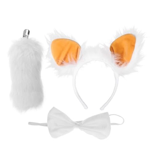Garneck Fluffiges Schafohren Haarband mit und Fliege Weiches Plüsch accessoire für Cosplay Party und Halloween Niedliche Lammohren Haardekoration für Damen von Garneck