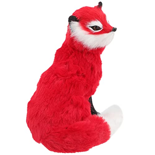 Garneck Fox Plush Toy Plüsch ausgestopft Animal Toys weihnachsgeschenk simuliertes Tiermodell Fuchshandwerk simulierte Fuchsfigur heimische Tierdekorationen Kunstpelz rot von Garneck