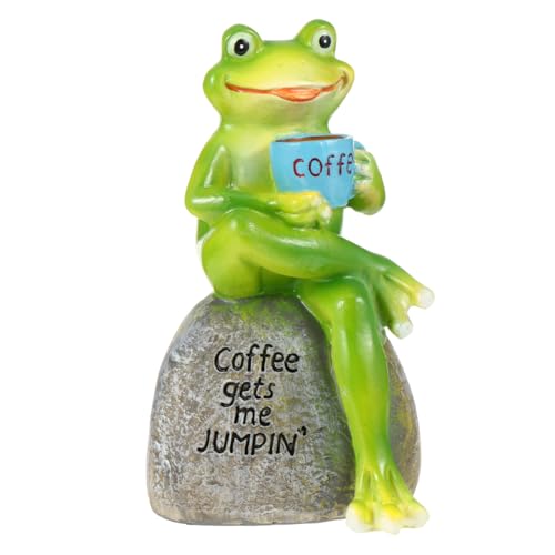 Garneck Resin Frosch Figur Dekoration Für Schreibtisch Langlebiges Ornamente Accessoire Für Büro Und Garten Für Wohnräume von Garneck