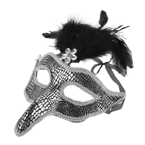 Garneck Gefiederte PVC Maske für Frauen und Halloween Maske mit Detaillierter Federverzierung für Partys Maskenbälle und Events Komfortabler Sitz und Einzigartiges von Garneck