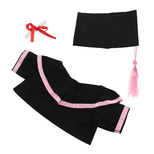 Garneck Graduationsbär Plüschoutfit mit Rosa Cap Shawl und Urkunde Weiches Stoffkostüm für Abschlussfeier Detailreich Verarbeitet als Andenken und von Garneck