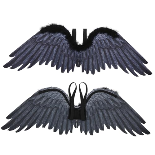 Garneck Große Schwarze Engelsflügel für Halloween Cosplay Requisite für Damen für Bühnenaufführungen Mottopartys und Kreative Fotoshootings Garneck Große Schwarze Engelsflügel für Halloween Cosplay Requisite für Damen für Bühnenaufführungen Mottopartys und Kreative Fotoshootings von Garneck