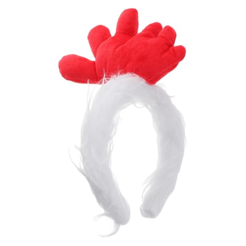 Garneck Hahn Stirnband Hahn-haarband Hahn Haarreifen Hahn-huhn-kostümzubehör Kostüm Stirnbänder Party-stirnband Thanksgiving-kopfschmuck Süßes Stirnband Thanksgiving-stirnband Stoff Weiß von Garneck