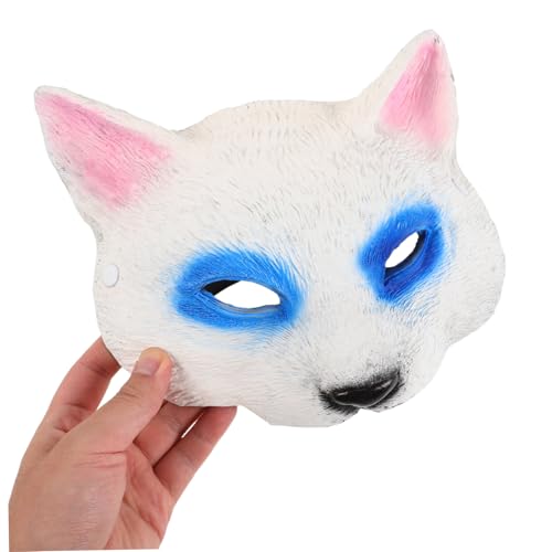 Garneck Halbgesicht Halloween Katzenmaske Realistische Tiermaske für Damen Vielseitige Karneval Cosplay Masquerade Leichtes Komfortables Design für Halloween und Themenpartys von Garneck