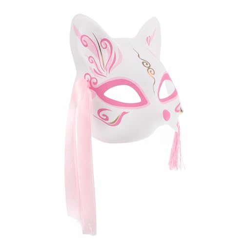 Garneck Halbgesichts Fuchs Maske Handgefertigte Tiermaske mit Einzigartigem Design für Karneval und Halloween Bequeme Kulturelle Mystisches Fuchs von Garneck