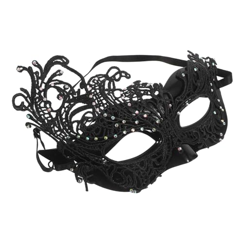 Garneck Halbgesichts-masquerade-maske für Damen Stilvolle Schwarze Spitzenmaske mit Elastischem Band Komfortabel und Modisch für Halloween Karneval Ball Tanzparty und Kostümveranstaltungen von Garneck