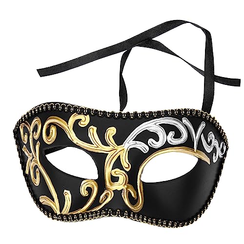 Garneck Halbgesichtsmaske für Maskenbälle und Karneval Vintage Venezianische Maske für Halloween Cosplay und Partys Geeignet für Männer und Frauen von Garneck