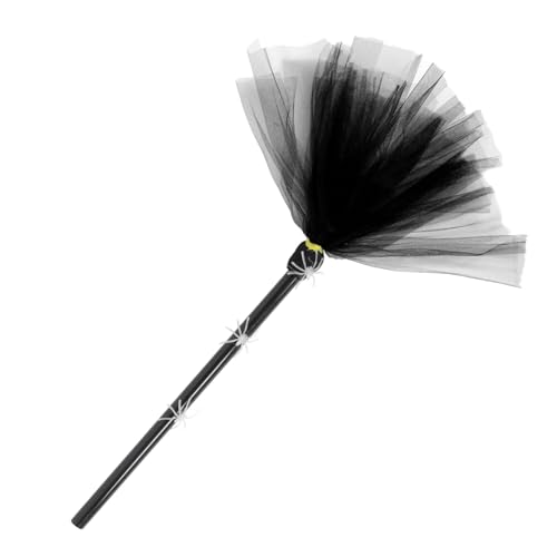 Garneck Halloween Hexenbesen Besenstiel mit Leuchtendem Spinnennetz aus Leichtem Gazestoff Lustiges Halloween Dekoaccessoire für Party und Kostüm Schwarze Besenrequisite für Gruselige Garneck Halloween Hexenbesen Besenstiel mit Leuchtendem Spinnennetz aus Leichtem Gazestoff Lustiges Halloween Dekoaccessoire für Party und Kostüm Schwarze Besenrequisite für Gruselige von Garneck