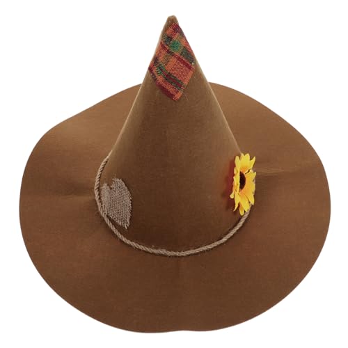 Garneck Halloween Hexenhut mit Sonnenblumen Design Modischer Cosplay Hut für Frauen Weicher Filzhut mit Jute Seil Applikation für Halloween Karneval und Festliche Anlässe Garneck Halloween Hexenhut mit Sonnenblumen Design Modischer Cosplay Hut für Frauen Weicher Filzhut mit Jute Seil Applikation für Halloween Karneval und Festliche Anlässe von Garneck