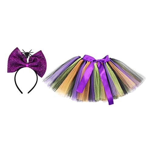 Garneck Halloween Kostüm Set Teilig Mehrlagiger Tüll Tutu Rock mit Elastischem Spinnen Haarreif Bequemes Cosplay Outfit für Mädchen Jahre für Party Karneval und Mottoparty von Garneck