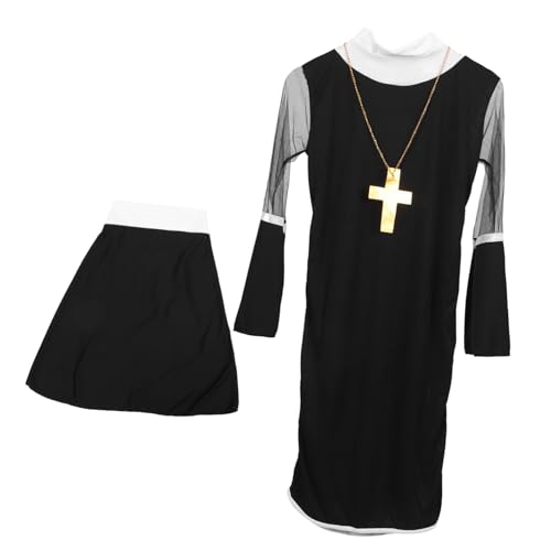 Garneck Halloween Kostüm für Damen Nonne Leichtes Bequemes Cosplay für Party Fasching Bühnenauftritte Vielseitig Einsetzbar für Kostüm und Themenveranstaltungen Garneck Halloween Kostüm für Damen Nonne Leichtes Bequemes Cosplay für Party Fasching Bühnenauftritte Vielseitig Einsetzbar für Kostüm und Themenveranstaltungen von Garneck
