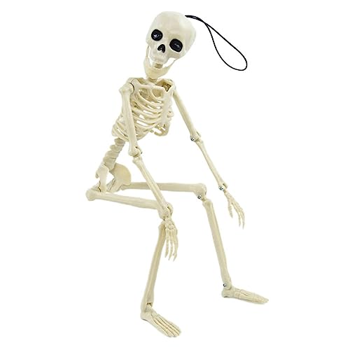 Garneck Halloween Skelett Dekoration Simuliertes Skelett für Partys Gruselige Requisiten für Halloween Realistisches Modell mit Beweglichen Gelenken für Geisterfest Fluchtspiele und Mehr von Garneck