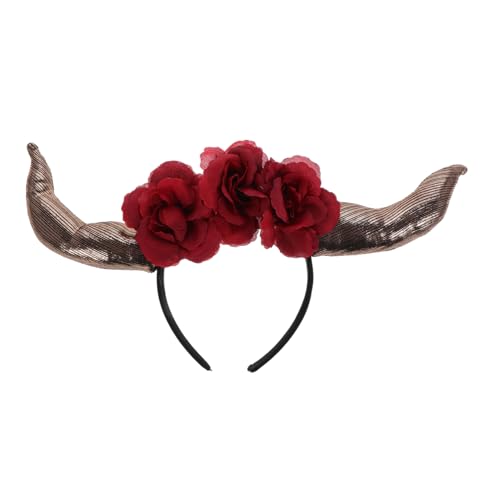Garneck Halloween Stirnband Teufelshörner Kopfschmuck Leicht Komfortabel Für Damen Halloween Kostüm Karneval Cosplay Party von Garneck