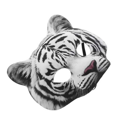 Garneck Halloween Tiger Halbgesichtsmaske EVA mit Elastischem Band Atmungsaktive Tiermaske für Karneval Festival Kostüm Unisex Faschingsmaske für Kostümpartys und Maskeraden von Garneck