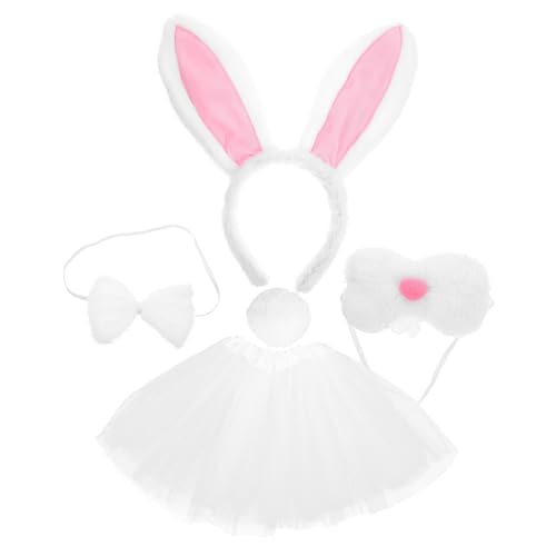 Garneck Hasenohren Haarreif mit Schleife und Tüllrock Leichtes Kaninchen Kostüm Zubehör für Mädchen für Ostern Karneval Cosplay und Tier Party Dekoration von Garneck