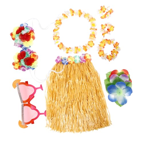 Garneck Hawaiian Party Kostüm Teilig mit Strohröckchen Blütenhaarclip Hawaii Blumenkranz Tropisches Luau Outfit für Mädchen Farbecht Wiederverwendbar Strand Festtagsdeko Garneck Hawaiian Party Kostüm Teilig mit Strohröckchen Blütenhaarclip Hawaii Blumenkranz Tropisches Luau Outfit für Mädchen Farbecht Wiederverwendbar Strand Festtagsdeko von Garneck