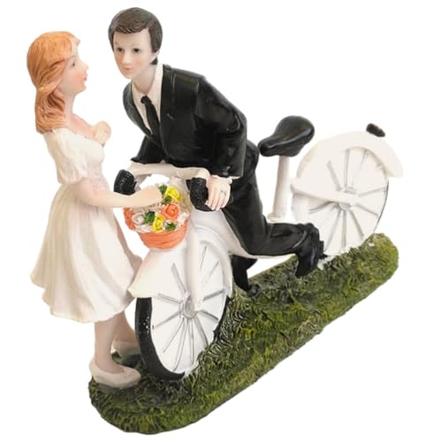 Garneck Hochzeitstortenaufsatz Braut-Bräutigam-Figuren Kuchenaufsatz Biker Herr Frau Figur Hochzeit Braut Hochzeit Sammlerstücke Kuchen-Dessert-Dekoration Für Valentinstag Hochzeit von Garneck