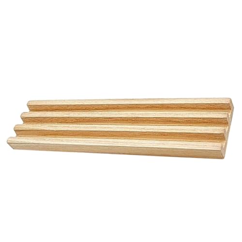 Garneck Holz Domino Rack mit Rutschfestem Untergrund Praktischer Domino Halter für Desktop Langlebiges Spielzubehör für Domino Fans Minimiert Reinigungsaufwand und Hält die Hände von Garneck