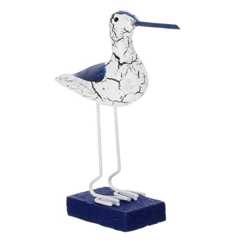 Garneck Holz Seevogel Statue Dekoration Handgeschnitzt Bemalt Garten Schreibtisch Ornament Nautische Heimdekoration Vogelstatue Skulptur von Garneck