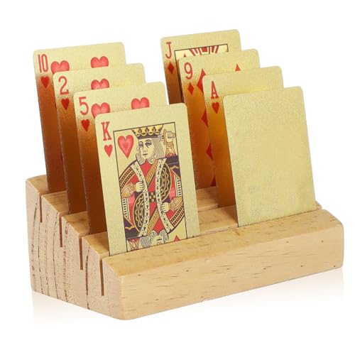 Garneck Holz Spielkartenständer Stabiler Kartenhalter mit Schlitzkonstruktion Rutschfesten Pads Vielseitig Einsetzbar für Kartenspiele Rustikales Design aus Hochwertigem Garneck Holz Spielkartenständer Stabiler Kartenhalter mit Schlitzkonstruktion Rutschfesten Pads Vielseitig Einsetzbar für Kartenspiele Rustikales Design aus Hochwertigem von Garneck