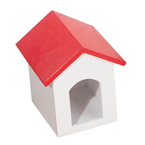 Garneck Holzhundhaus Ornamente Basteln Deko Hundehaus Miniaturhausverzierung Kleine Hundehütte Im Freien -hundehütte Miniaturmöbel Landschaft Minihaus Mini-hausverzierung Hölzern von Garneck